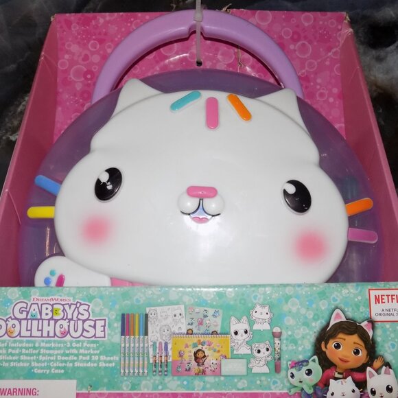 Gabby’s Dollhouse Coloring & Sticker Activity Set for Kids W/ Travel Case NEW - Picture 2 of 3